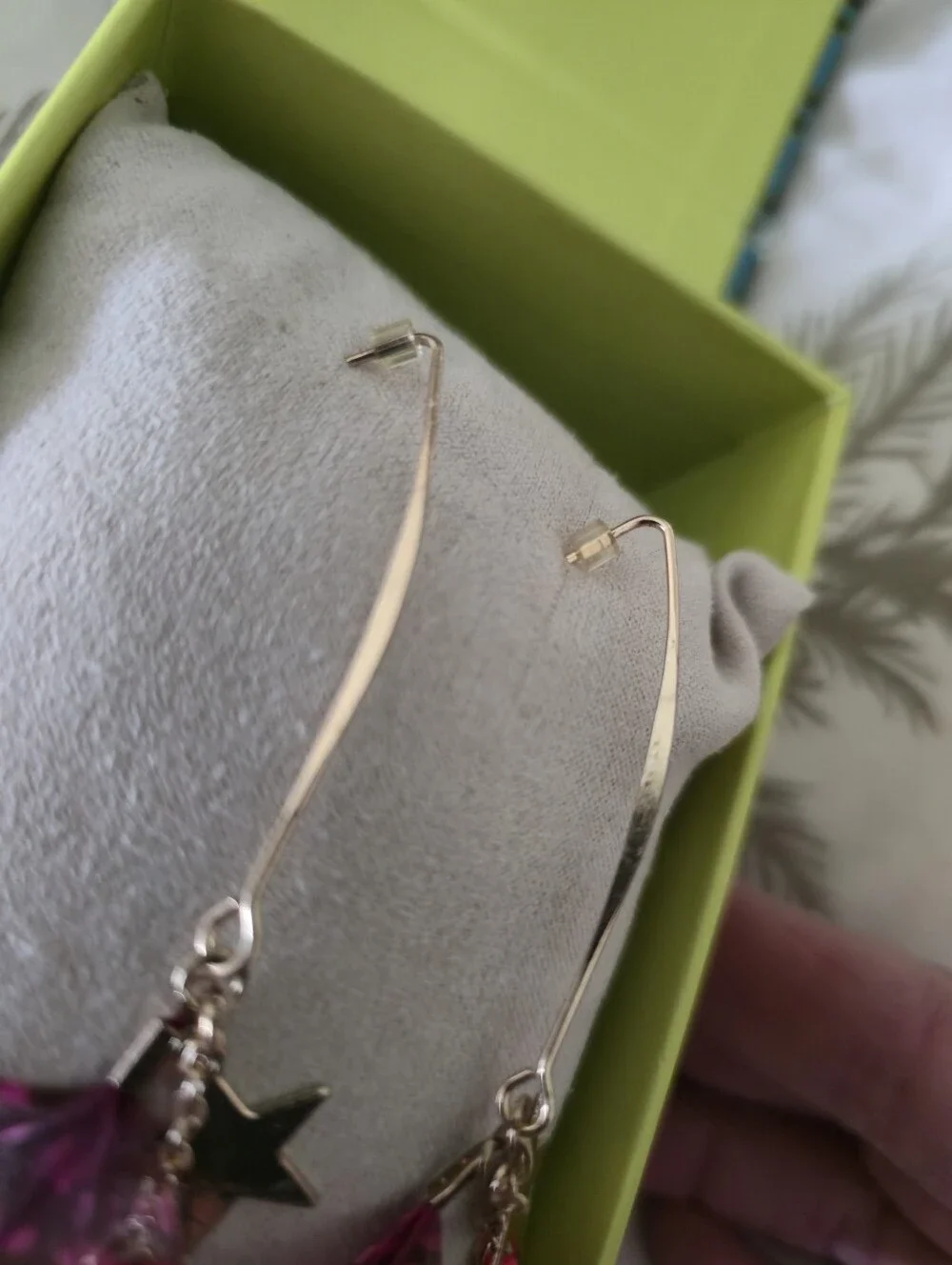 Tory Burch Star Dangle Feather & Tassle Hook Earrings